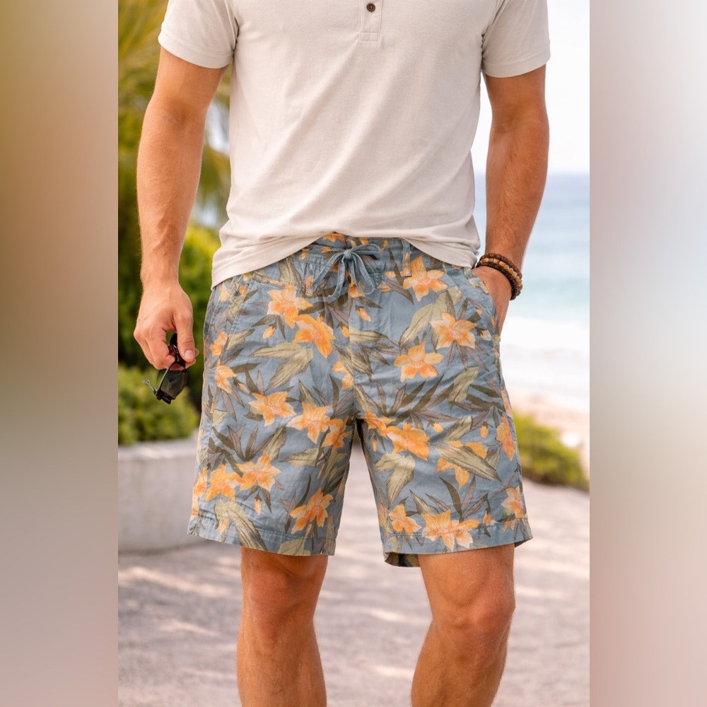 American Eagle Tropical Floral Shorts Summer Vacation Resort‎ Men's Size 32